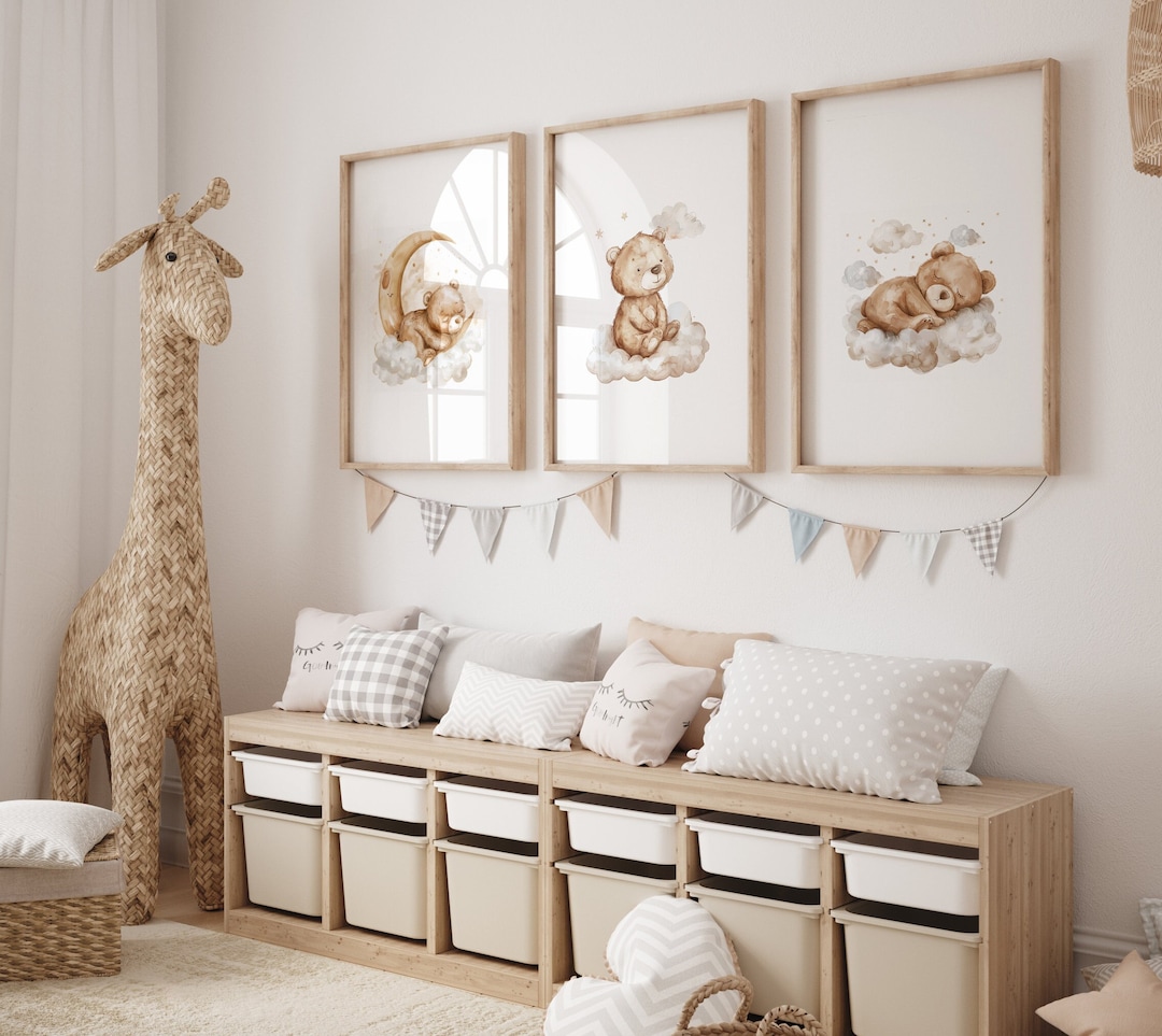 Teddy Bear Nursery Wall Art, Nursery Prints, Teddy Bear Nursery Decor ...