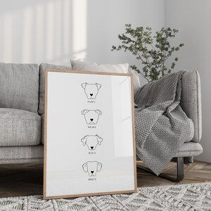 Anpassat digitalt linjekonsttryck för husdjur, minimalistisk husdjursteckning, anpassad hundkonturgåva, minimalistiskt hundporträtt, konturteckning för husdjurstatuering bild 6