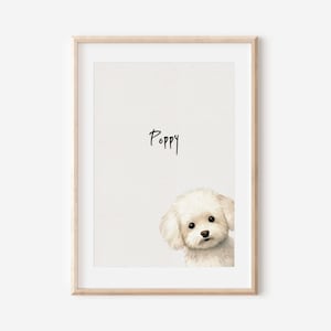 Bichon Frise Print, hond tekenen, kunst hond print, Bichon Frise cadeau, Bichon Frise print, Bichon Frise kunst aan de muur, Hond portret