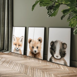 Woodland Nursery Prints, Woodland Nursery Decor, Nursery Wall Art, Nursery Decor, Nursery Prints, Set of 3 Nursery Prints, Woodland Animals