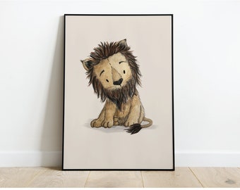 Lion Print, Safari Nursery Prints, Safari Scandi Nursery, Lion Zebra Elephant, Nursery Wall Art, Nursery Prints, Safari Themed Nursery,