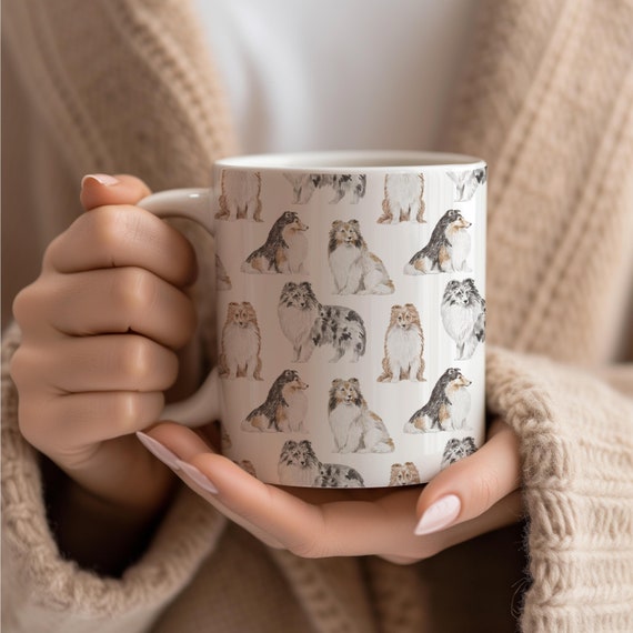 Sheltie Coffee Mug, Watercolor Mug, Sheltie Gift, Sheltie Mug, Sheltie, Christmas Gift, Dog Mug