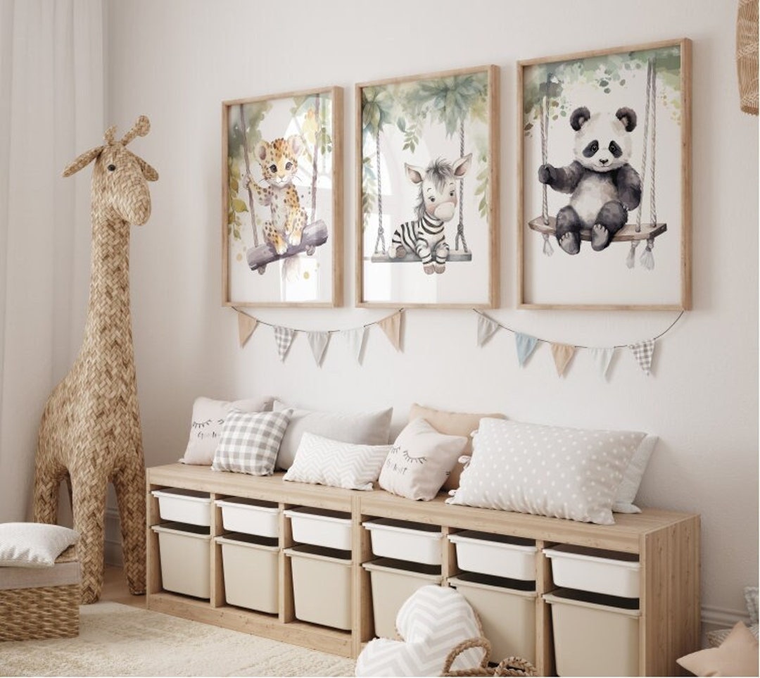 Safari Baby Animal Nursery Prints, Set of 3, African Nursery Decor ...