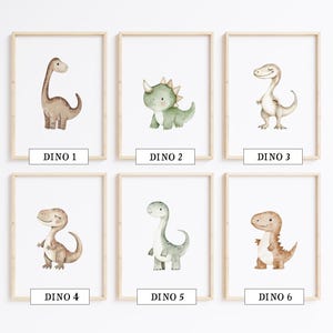 Dinosaur Nursery Prints, Set of 6, Dinosaur Prints, Dino Nursery Decor ...