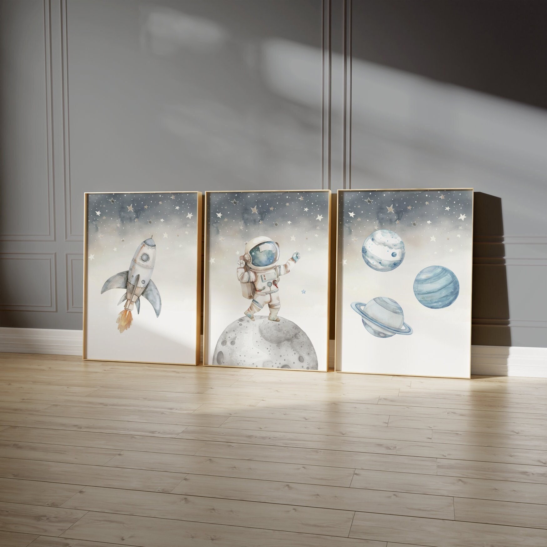 Nursery Decor Space Boy, Nursery Wall Art Space, Watercolor Space ...