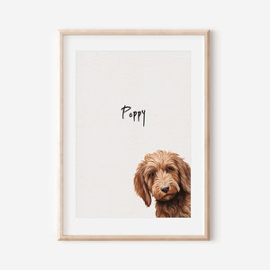 Labradoodle dog print, dog drawing print, fine art dog print, Black Labradoodle gift, Black labrador print, Labradoodle wall art