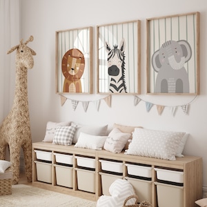 Safari Baby Animal Nursery prints, Set of 3, African Nursery decor, Nursery wall art, Animal prints for nursery, Christmas Gift, Safari