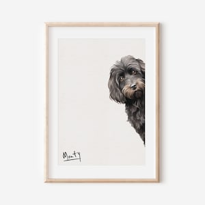 Cockapoo print, dog drawing print, fine art dog print, Black Cockapoo gift, Black Cockapoo print, Cockapoo wall art, Cockapoo print