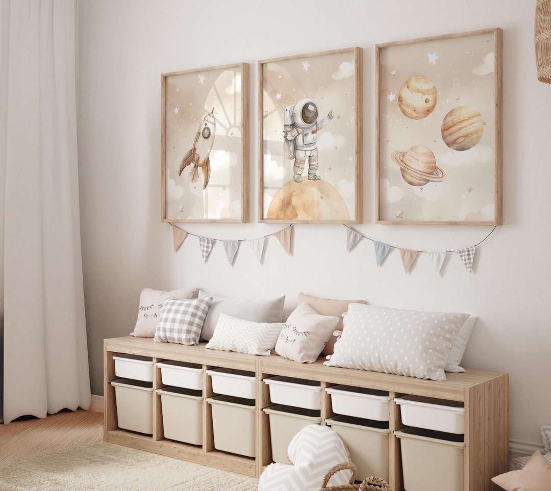 Nursery Decor Space Boy, Nursery Wall Art Space, Watercolor Space ...