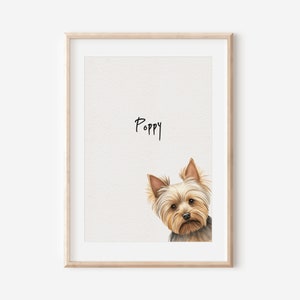 Impresión de Yorkshire Terrier, retrato de mascota personalizado, regalo de Yorkshire Terrier, impresión de Yorkshire Terrier, Yorkshire Terrier, retrato de perro