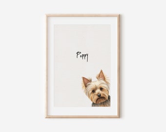 Yorkshire Terrier Print, Personalised Pet Portrait, Yorkshire Terrier gift, Yorkshire Terrier print, Yorkshire Terrier, Dog portrait