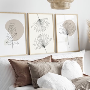 Neutral Wall Prints, Set of 3 Prints, Beige Wall art, Botanical Wall Prints, Plant Wall Art, Botanical Art, Natural Wall Prints