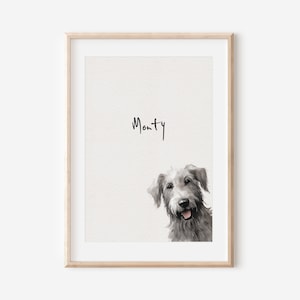 Irish Wolfhound print, dog drawing, art dog print, Cattle dog gift, Cattle dog print, Cattle dog wall art, Dog portrait, Pet portrait