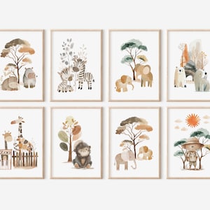 Safari Nursery decor, Safari nursery prints, Nursery wall art, Set of 3 Safari baby animal prints, kids room decor, Nursery Wall Art