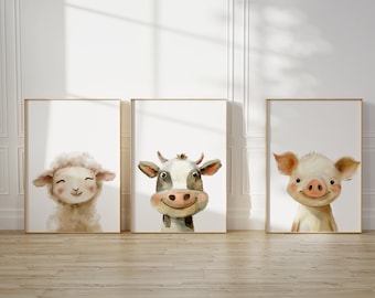 Bauernhof-Kinderzimmer-Drucke, Bauernhof-Hof, Tiere-Dekor, Kinder-Drucke, Kinderzimmer-Drucke, Bauernhof-Kinderzimmer, Bauernhof-Tiere-Druck, Bauernhof-Kinderzimmer-Dekor