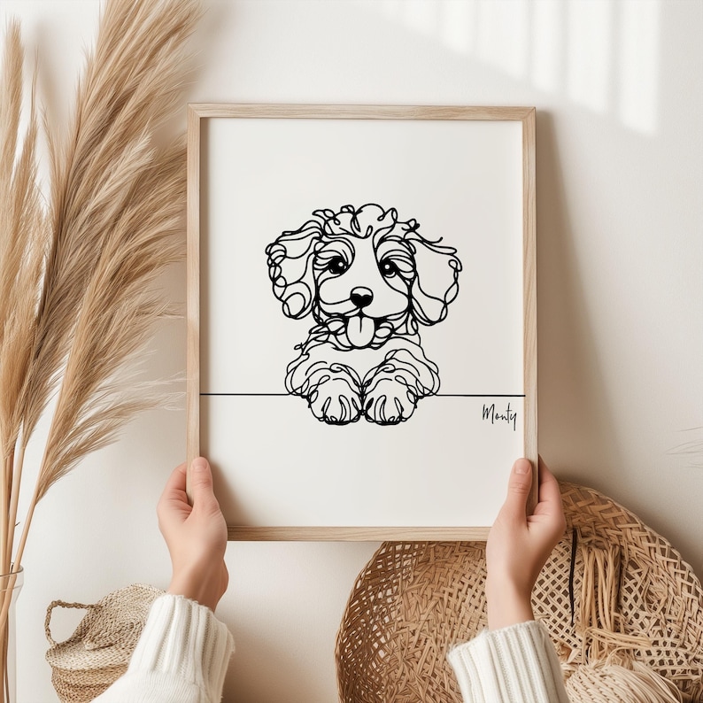 Cavapoo Line Cavapoo Line Drawing, Line Art Dog Print, Cavapoo Picture, Fun Gift for ...