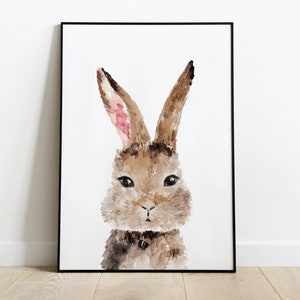Rabbit Print, Woodland Baby Animal Nursery prints, Woodland Nursery decor, Nursery wall art, Animal prints for nursery, Rabbit Poster