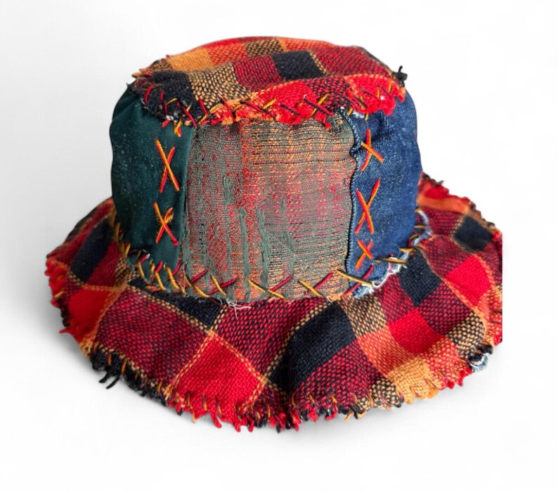 Boho Muster Patchwork Fischerhut Bild 2