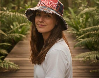 Handgemacht Boho Patchwork Fischerhut