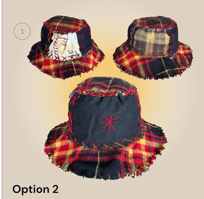 Boho Muster Patchwork Fischerhut Bild 3