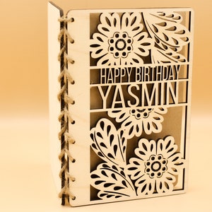 Personalised Wooden Birthday Card | Engraved Message | Premium Wooden Birthday Card | Special Birthday Card | Customise | Sunflower