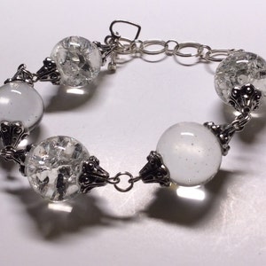 Adjustable Cracked/Fried Marble Bracelet - Pure Crystal