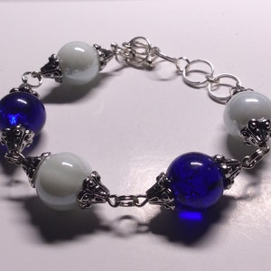Adjustable Cracked/Fried Marble Bracelet - Full Moon