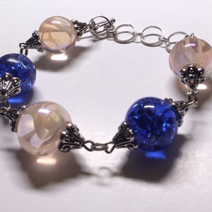 Adjustable Cracked/Fried Marble Bracelet - Coral Reef