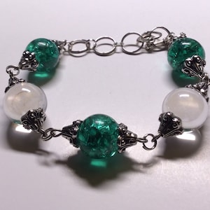 Adjustable Cracked/Fried Marble Bracelet - Aquamarine