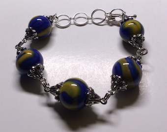 Adjustable Marble Bracelet - Art Glass