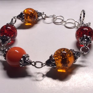 Adjustable Cracked/Fried Marble Bracelet - Autumn Colors