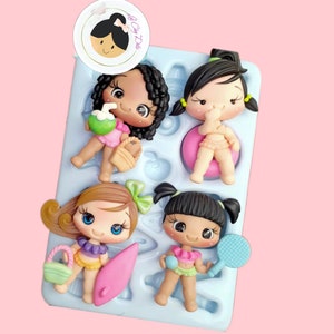 Summer Fashion Silicone Mold AJ ,for Clay Dolls Making, Resin, Soap, Candles and other crafts