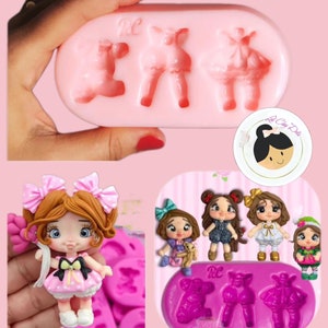 Puppen Applikation Formen, Prinzessin Silikonform, Molde Princesas, Molde Porcelana Fria, Puppenton, Kaltporzellan, Charmante Silikonform