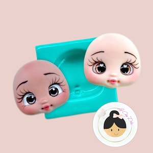 Doll head with nose Silicone Mold MA for Clay Dolls Making, Resin, Soap, Candles and other crafts