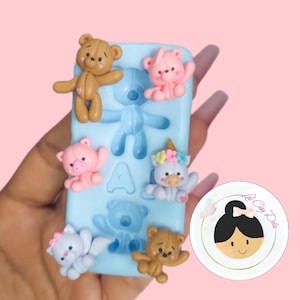 Teddybär Mould, Prinzessin Silikonform, Molde Princesas, Molde Porcelana Fria, Tonpuppenform, Kaltporzellan, Charmante Silikonform