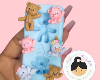 Teddy bear Molds, Princess Silicone Mold, Molde Princesas, Molde Porcelana Fria, Clay Doll Molds, Cold Porcelain, Charming Silicone Mold