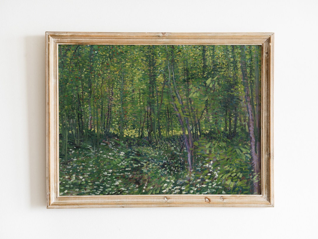 Vintage Vincent Van Gogh Landscape Painting, Digital Download, Trees ...