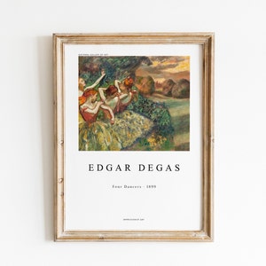 Digitaler Download, Museum Ausstellung Poster, Edgar Degas - Vier Tänzer, druckbare Wandkunst, Fine Art Print, Ballerinas, Vintage Wandkunst
