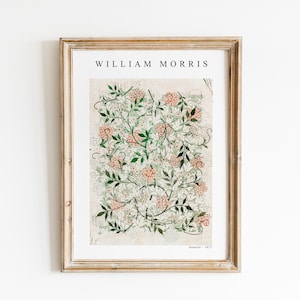 William Morris Jasmine Flowers Print, Instant Download, Work in Progress, Textile Design Pattern, Botanical Wall Art, Exhibition Poster