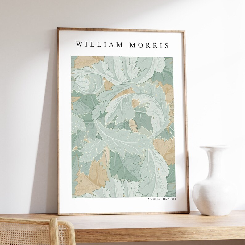 Set of 3 William Morris Sage Green Prints, Digital Download, Botanical ...
