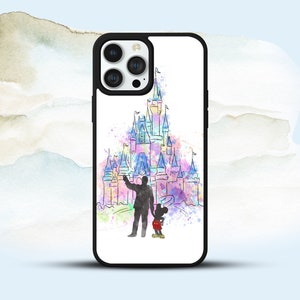 Disney inspired Castle watercolour phone case for iPhone Samsung Huawei Google Pixel Many models available.