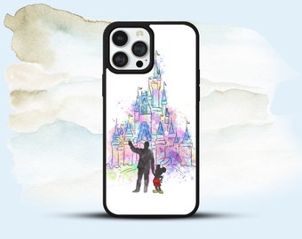 Disney inspired Castle watercolour phone case for iPhone Samsung Huawei Google Pixel Many models available.