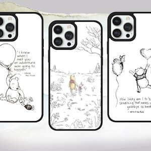 Winnie the Pooh Sketch Art Plastic Phone Case Cover for iPhone 16 XR 11 12 13 Samsung A12 S22 S21 S20 Fe S21 S24 Fe S25 Google Pixel 6 7 8 9