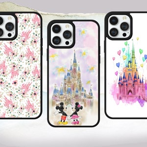 Disney castle watercolour drawing Minnie and Mickey phone case for iPhone Samsung Huawei. Many models available.