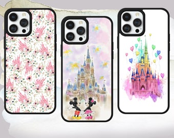 Disney castle watercolour drawing Minnie and Mickey phone case for iPhone Samsung Huawei. Many models available.