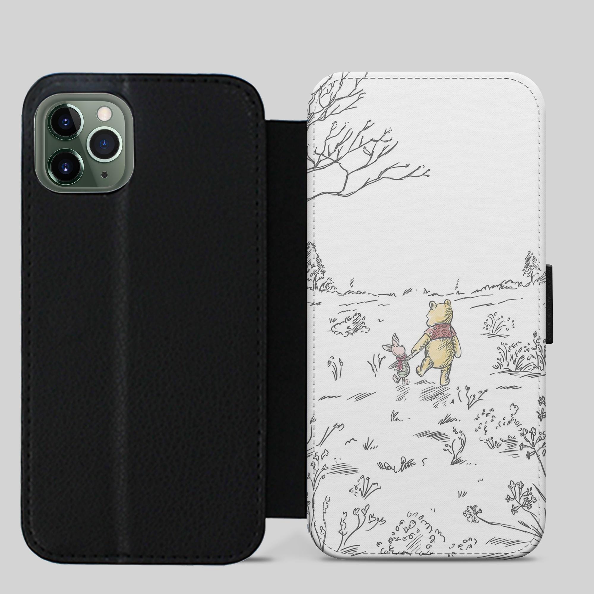 Winnie the Pooh Phone Case Flip Wallet Cover for Iphone