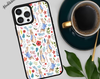 Funda para teléfono con estampado floral de Peter Rabbit para iPhone, Samsung, Google Pixel, acuarela pastel.