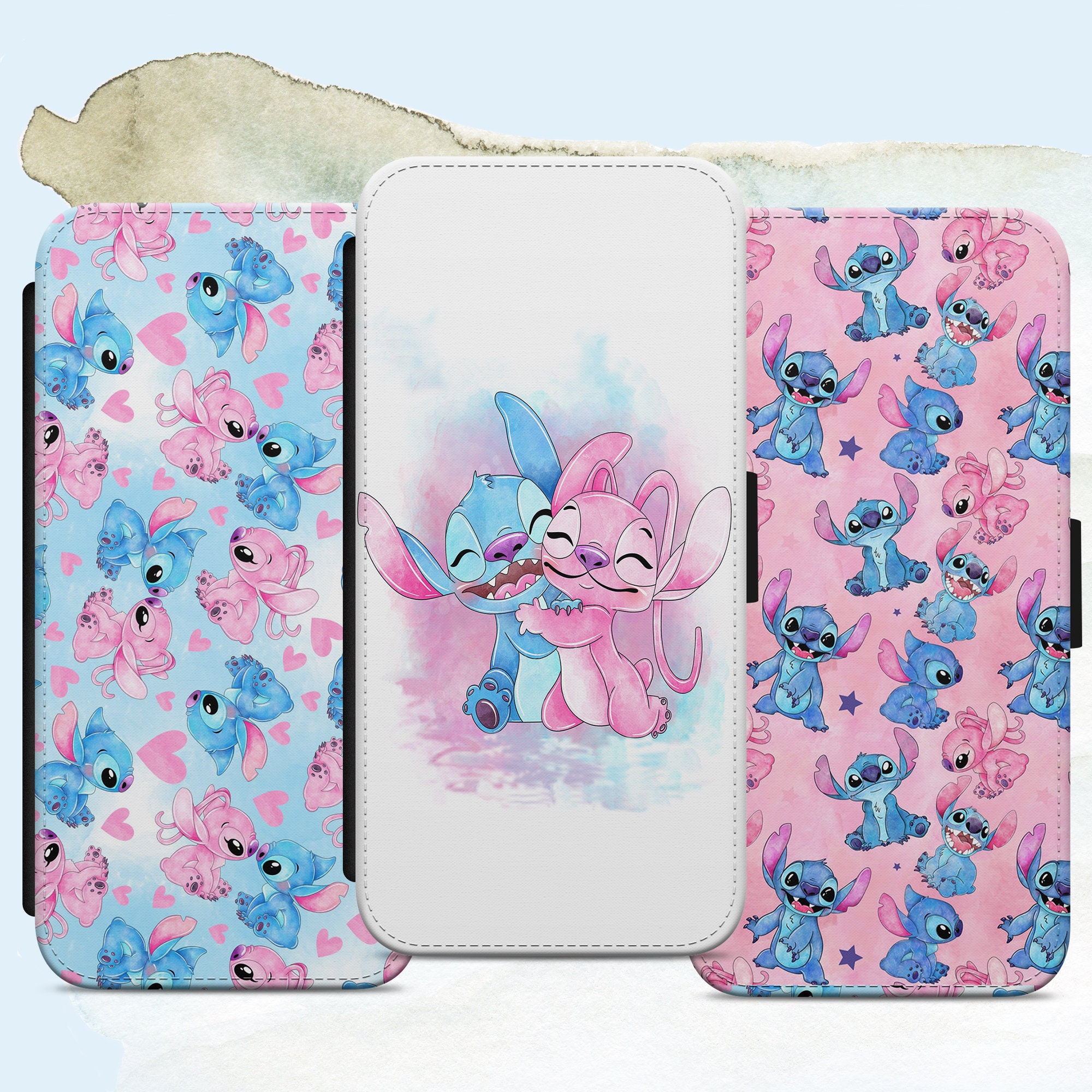 Lilo and Stitch Phone Case: Watercolor Angel Flip Wallet Cover - Etsy