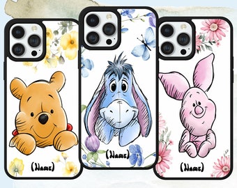 Coque de téléphone personnalisée Eeyore Winnie Pooh Sketch pour iPhone X 11 12 13 Pro Samsung S20 S21 S21 Fe S22 A55 A14 A15 Google Pixel 7 7A 8