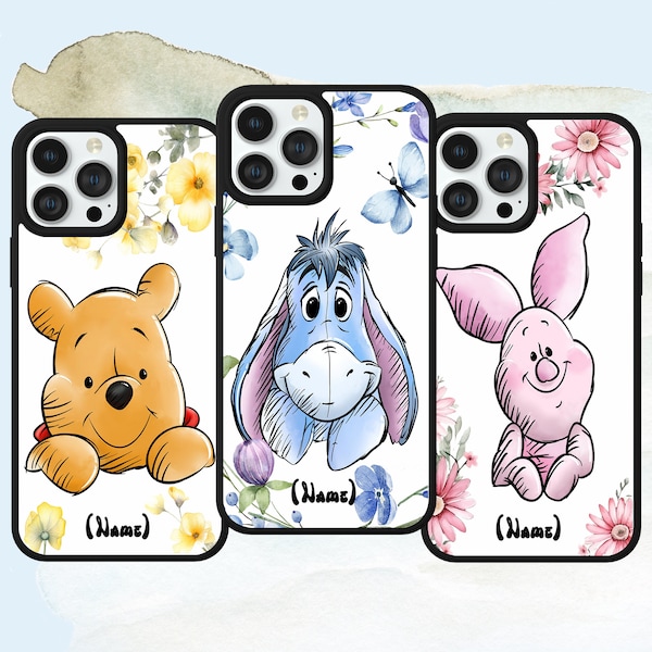 Eeyore Winnie Pooh Sketch Personalised Phone Case Cover for iPhone X 11 12 13 Pro Samsung S20 S21 S21 Fe S22 A55 A14 A15 Google Pixel 7 7A 8